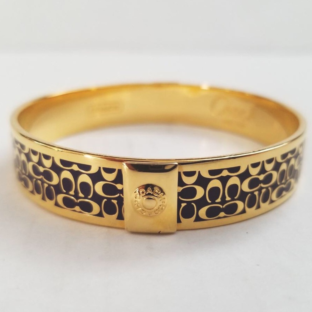 Coach Signature Gold & Dark Purple Bangle